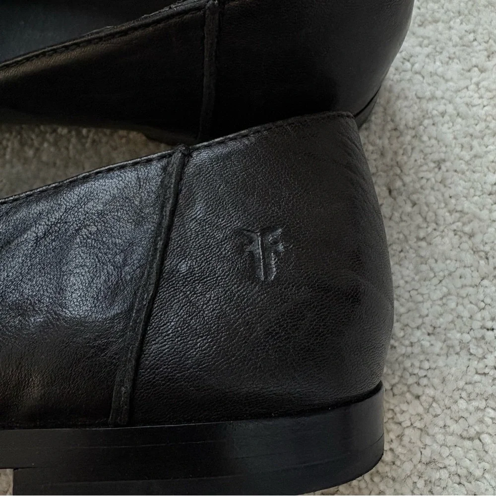 FRYE-  Kenzie Venetian Black Leather flats Sz 11 - Picture 5 of 8